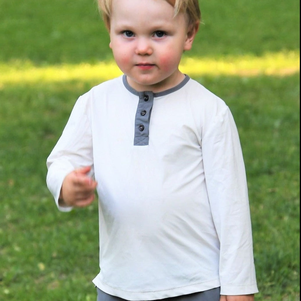 Kiwi UV-Topp Vit/Grå - UPF50+ Solskydd för Barn